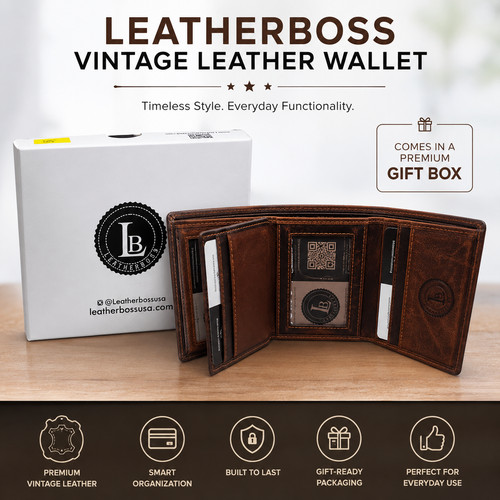 Leatherboss portafoglio uomo - portafoglio,